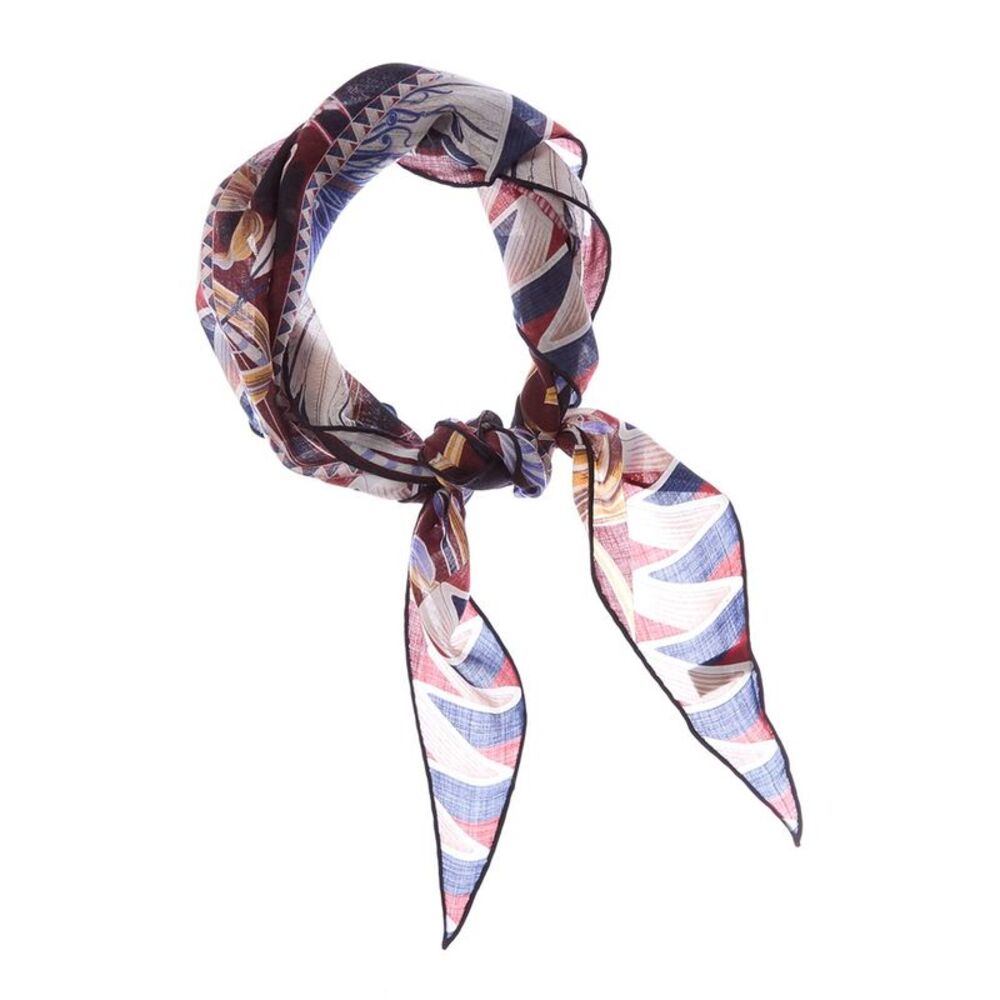 Ferragamo Flowers & Butterflies Wool Diamond Scarf, Blue